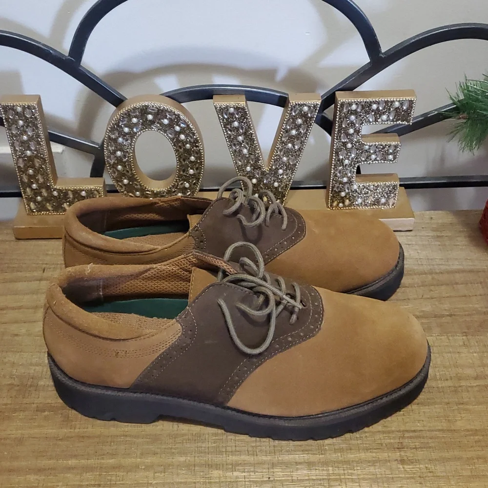 Bass Men's Two-Tone Brown Suede Oxford Shoes Sz 12